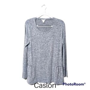 Caslon Grey White Blouse M